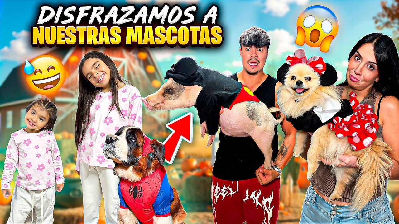 MIS HIJAS REACCIONAN a nuestras MASCOTAS disfrazadas por PRIMERA VEZ 😱🐶😍