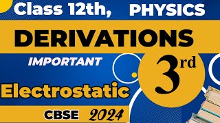 Important Derivation //Electric field at equatorial of dipole // Electrostatics // 12th CBSE Board