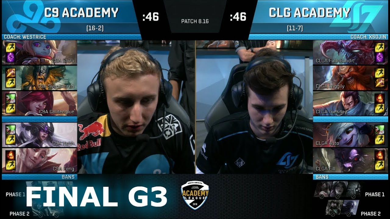 Cloud 9 Academy vs CLG Academy | Game 3 Finals NA Academy League Summer 2018 | C9A vs CLGA G3