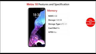 Meizu 18  Features and Specifications - MobiCR.com