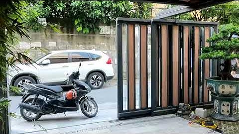 Cổng lùa 2 lớp Telescopic đẹp không cần chỉnh