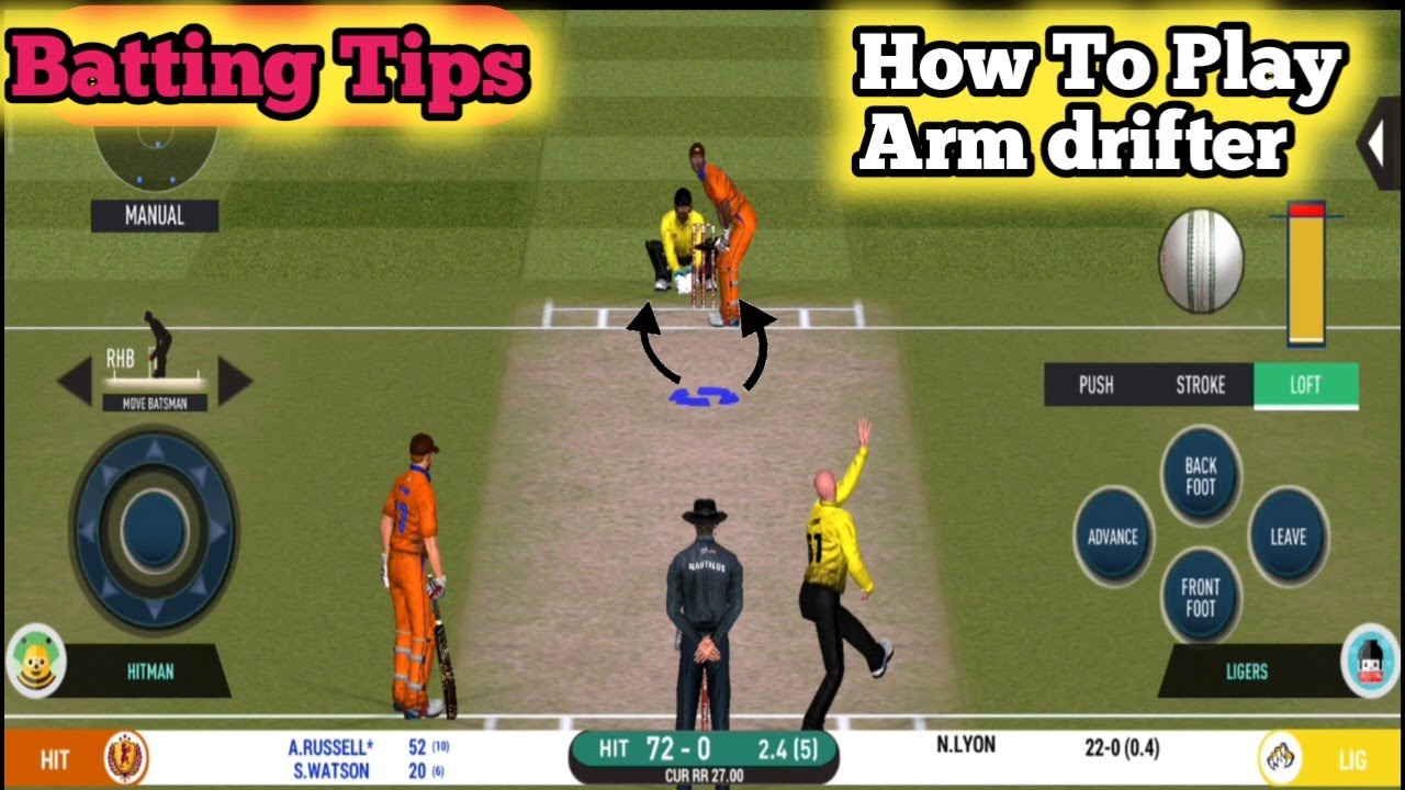 How To Play Arm Drifter || How to Play N Lyon|| Real Cricket 20 Batting ...