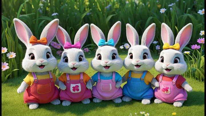 Five Little Bunnies Jumping on the Ground | Fun Bunny Counting Song for Kids | Action Rhyme