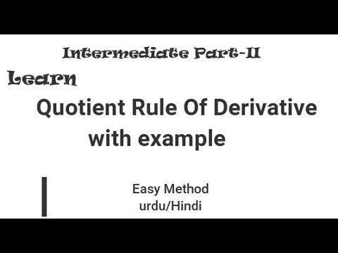 Prove that, the Quotient Rule Of Derivative - YouTube