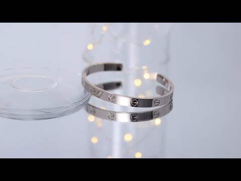 CARTIER ラブ オープンバングル ホワイトゴールド B6032518 - YouTube
