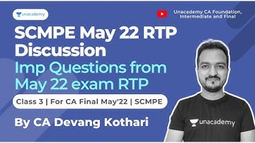 SCMPE May 22 RTP Discussion - Class 2 |  Imp Questions from May 22 exam RTP | Devang Kothari