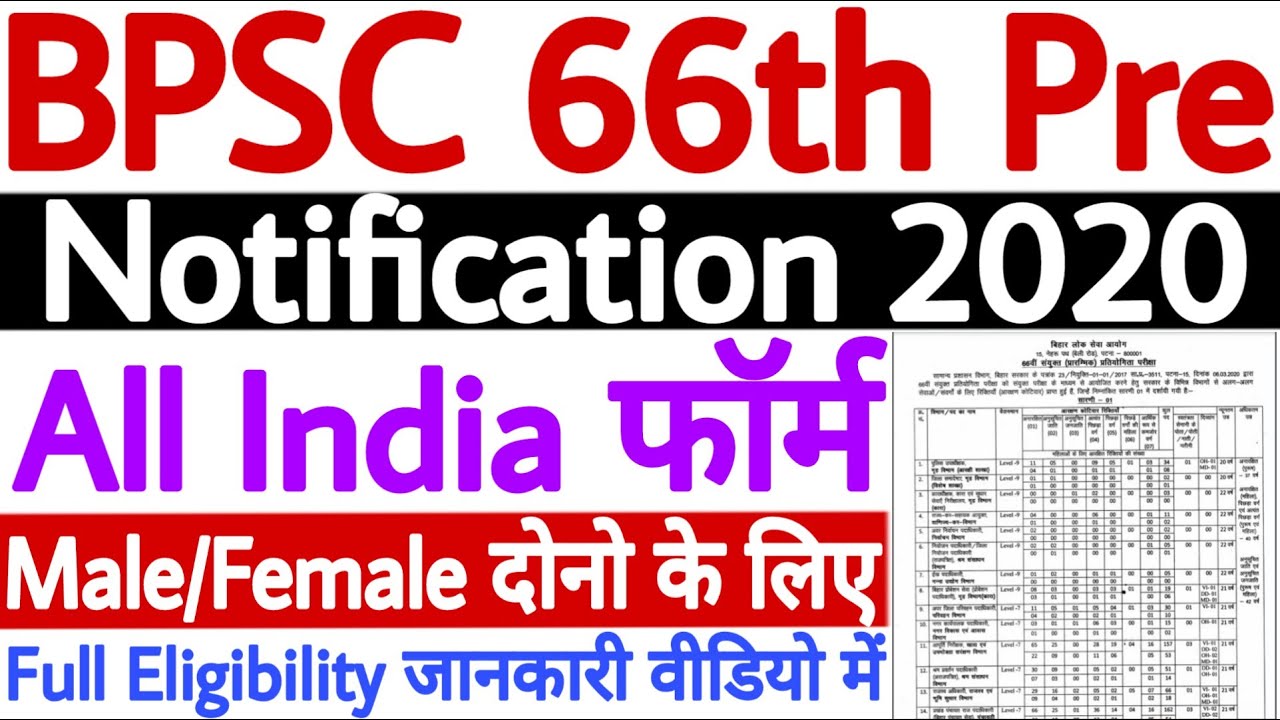 BPSC 66th Vacancy 2020 Out Now! | BPSC 66th Notification 2020 | BPSC 66th Recruitment 2020