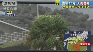 台風14号　今夜最接近の伊豆大島　次第に雨風強まる(2020年10月10日)