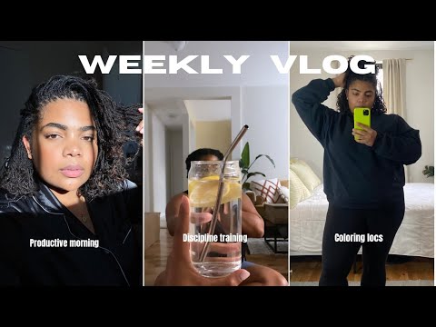 WEEKLY VLOG | productive morning, 4am wake up, coloring locs, making dinner, isopure protein powder