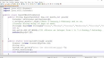 How to Get the Week Days from a Given Date in Java || Using Calendar Class