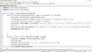 How to Get the Week Days from a Given Date in Java || Using Calendar Class