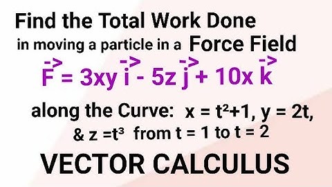 Total Work Done in moving a particle in a given Force Field     VECTOR CALCULUS