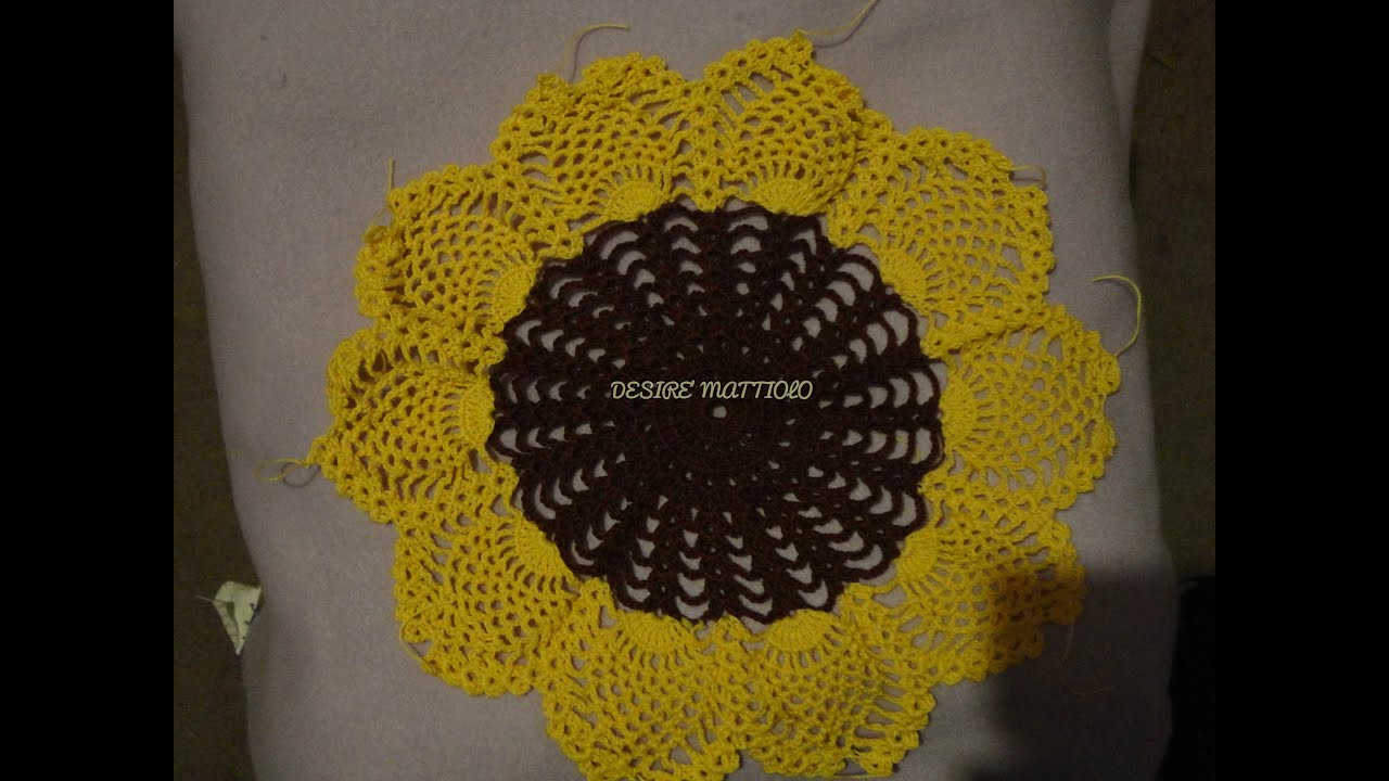 Centrino girasole uncinetto parte 1 tutorial italiano youtube