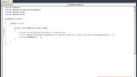 C# ile Konsol Uygulamaları (Ders 1)