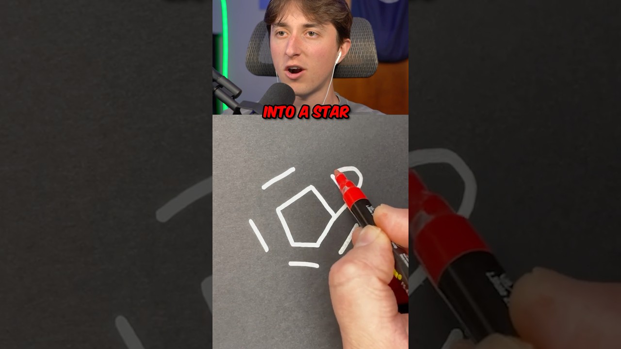 HOW TO DRAW A 3D STAR 😳 #shorts