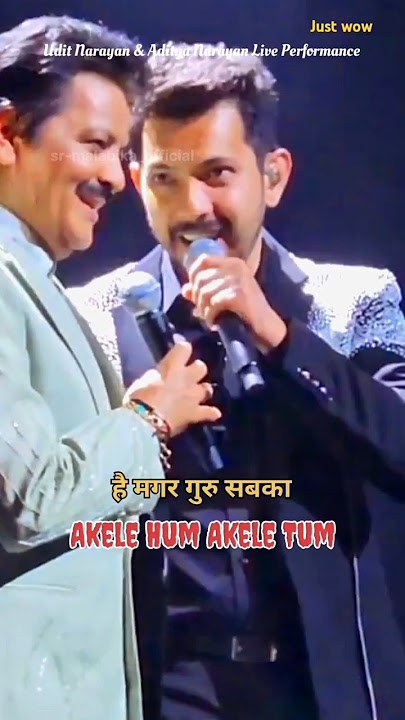 Akele Hum Akele Tum ♥️💯 Udit & Aditya Narayan live performance song status #shorts #uditnarayan