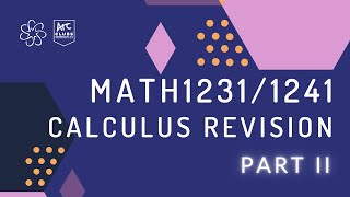 UNSW MathSoc Presents: MATH1231/1241 Revision Seminar Calculus Part II