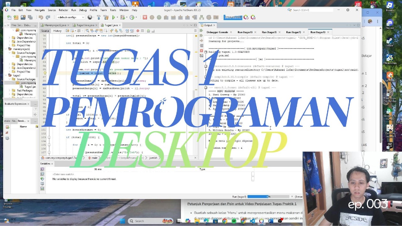 Tugas 1 Pemrograman Berbasis Desktop - YouTube