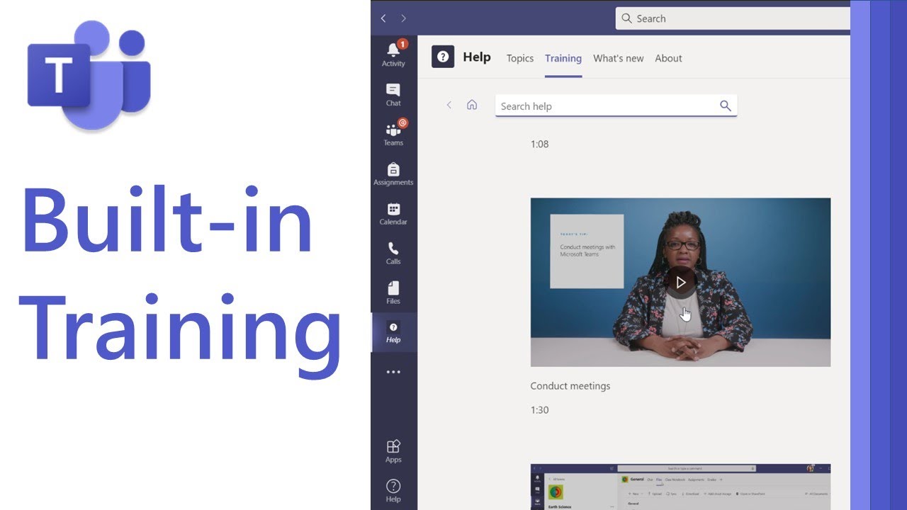 How to use the Microsoft Teams builtin training videos