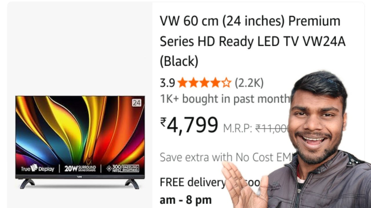 VW 60 cm (24 inches) Premium Series HD Ready LED TV VW24A (Black) 