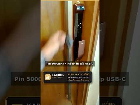 Nâng cấp cửa nhà bằng khóa vân tay màu Đồng Kardos A8 Plus CNC