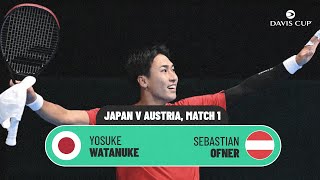 Yosuke Watanuki v Sebastian Ofner | Japan v Austria | 2026 Davis Cup Qualifiers 1st Round Highlights