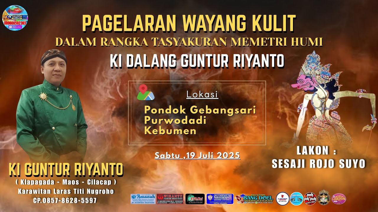 live wayang kulit ki. guntur riyanto ll lakon sesaji suyo ll kuwarasan, 19 juli 2025.