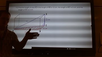 Calculating the diagonal distance inside a rectangular prism using the Pythagorean Theorem.