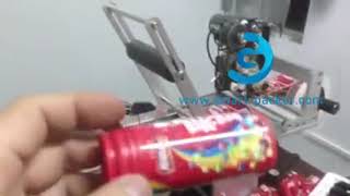 Tabletop semi automatic round bottle labeling machine with date coding function testing video