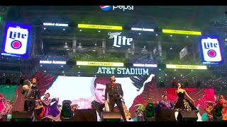 Pepe Aguilar  En vivo en el AT&T Stadium junto a Canelo Álvarez, Ángela y Leonardo Aguilar.