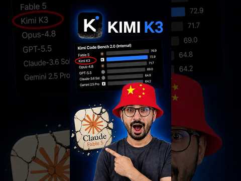 Kimi K3 is the best AI model for AI Coding & Agentic Tasks, Better than Fable 5 #ai #kimik3 #tech