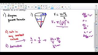 Calculus 30 Unit 6 Related Rates Example 3