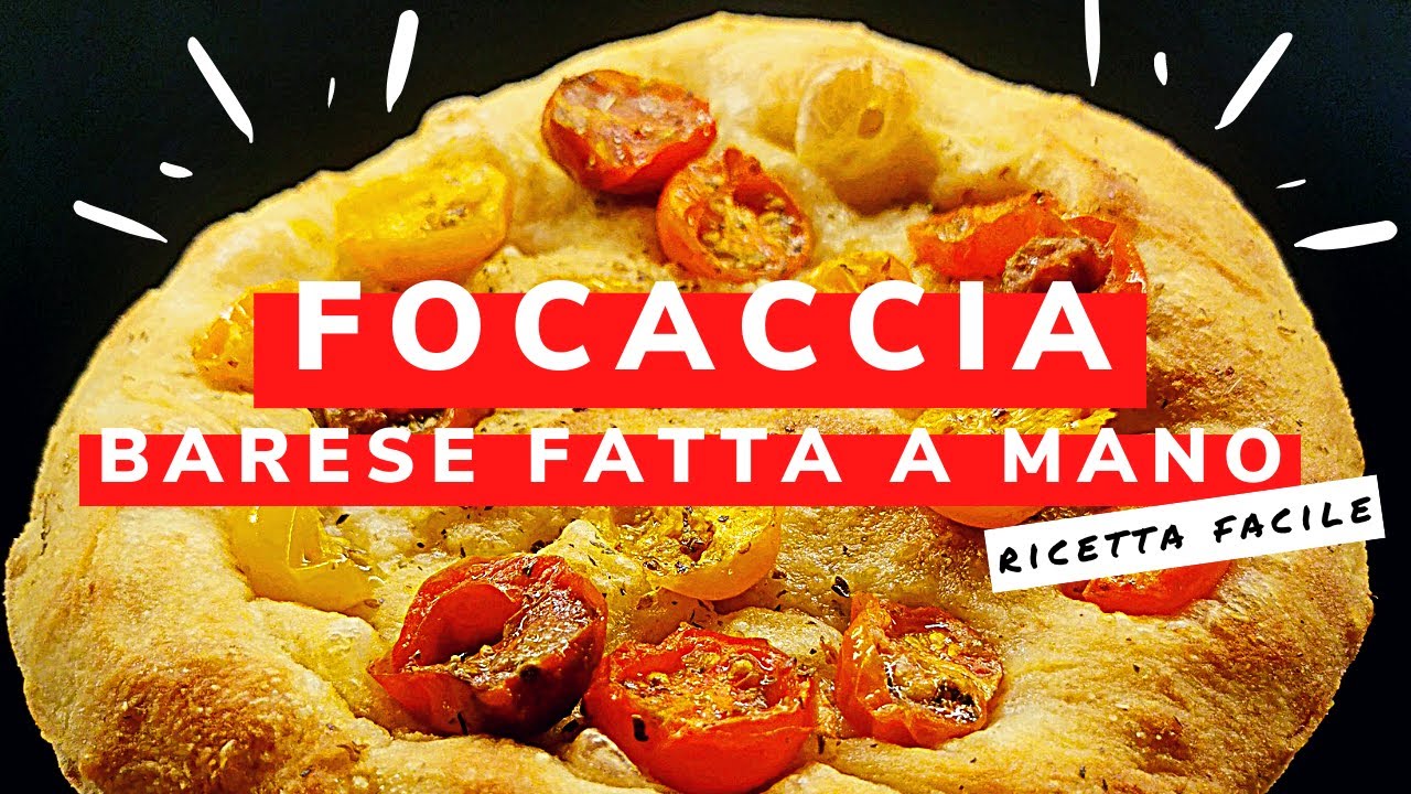 Focaccia Barese. Ricetta Focaccia Barese Fatta A Mano.