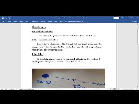 Basic Concept Of Dissolution I What is dissolution? I Dissolution test for tablets