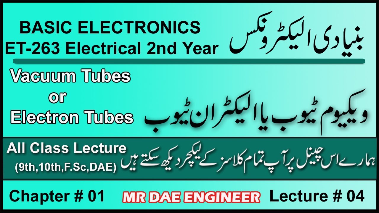 Vacuum Tubes or Electron Tubes DAE Electrical 2nd year book et263