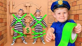 cardboard bank mission fun police adventures kids