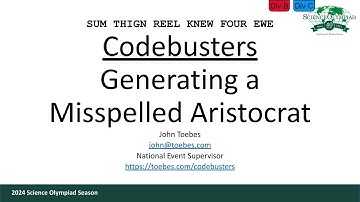 Codebusters - Generating a Misspelled Aristocrat