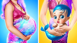 WOW 🤯 Rich Pregnant Mermaid! Crazy Pregnancy Moments and Cool Hacks screenshot 3