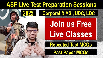 📌 ASF Test Preparation 2025 | Past Paper MCQs Explained | ASI – CPL – UDC – LDC |