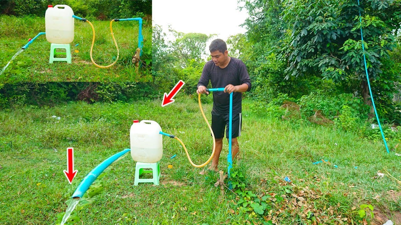 Improvised manual water pump no need electricity Water From 28M Deep