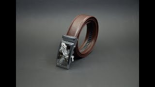 Match Highlights American eagle buckle - Brown leather belt