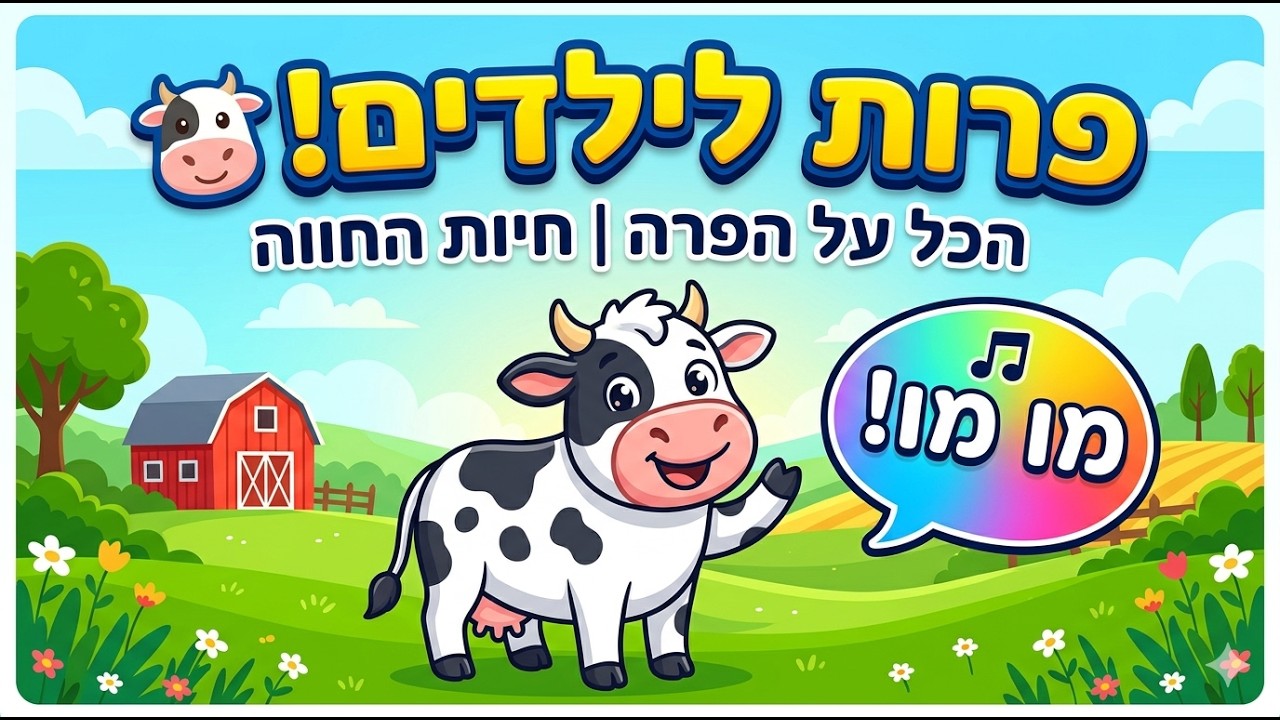 פרות לילדים - חיות ובעלי חיים פרה
