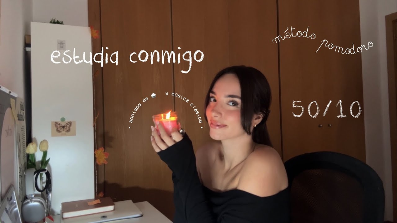 estudia conmigo durante dos horas :) método pomodoro 50/10 • sonido de lluvia y música clásica 