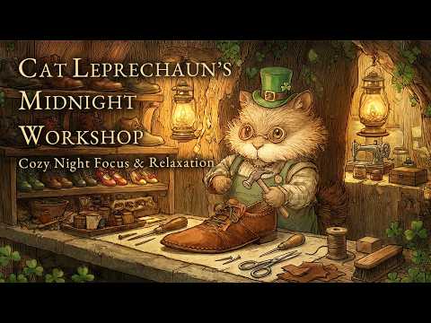 Celtic Music] Cozy Sleep & Focus Music – Cat Leprechaun's Midnight