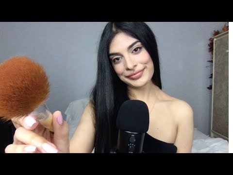 ASMR Inaudible whispering + Brushing your Face 😴🌙