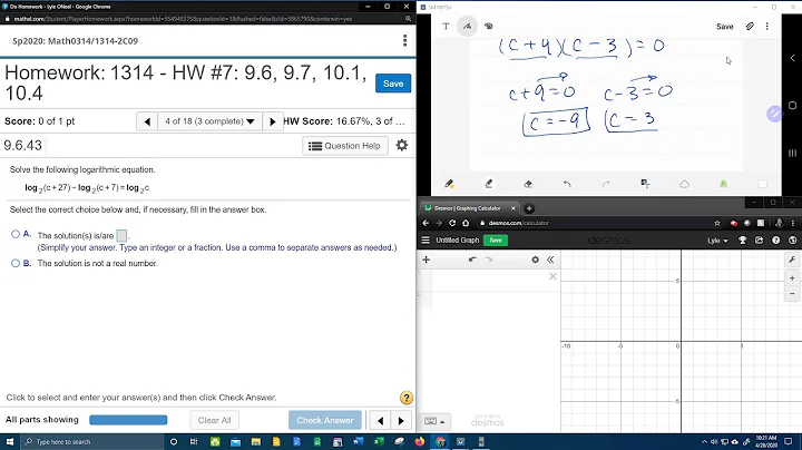 College Algebra - MyLab Math - HW#7: Question #4