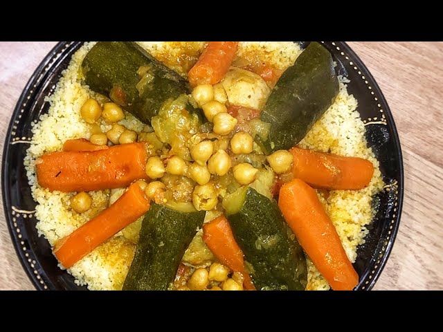 Couscous au poulet au aux six légumes, comme au Maroc