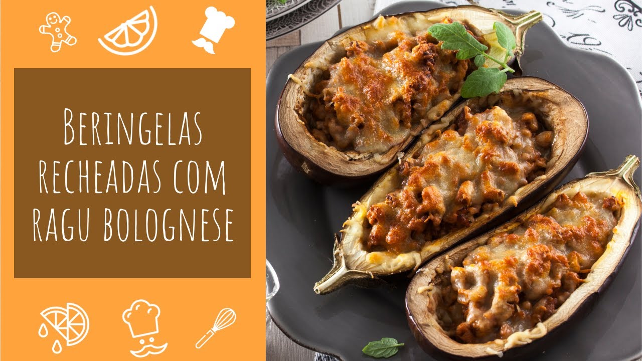 Beringelas recheadas com molho bolonhesa (no fo