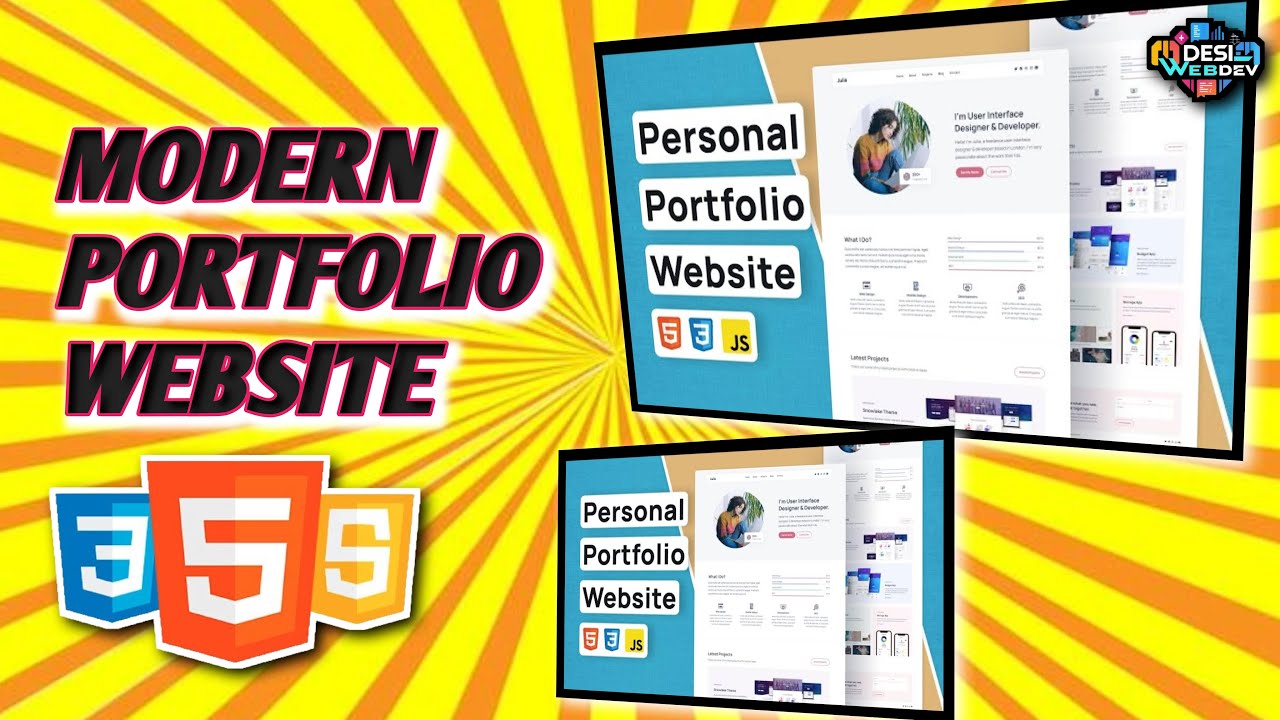 Complete Portfolio Website Tutorial (HTML CSS JavaScript) | 2025 Modern ...
