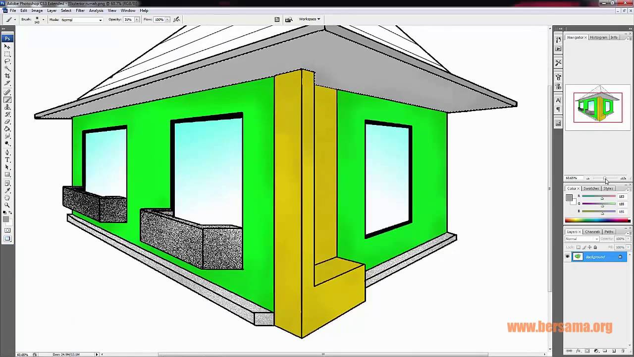 Tutorial Pewarnaan Coloring Desain Exterior Dan Interior Rumah